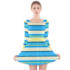 Stripes-3 Long Sleeve Velvet Skater Dress by nateshop