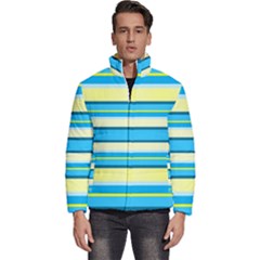 Stripes-3 Men s Puffer Bubble Jacket Coat