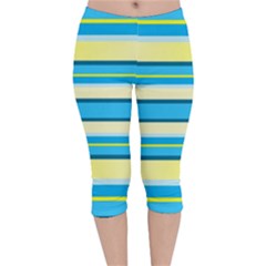 Stripes-3 Velvet Capri Leggings  by nateshop