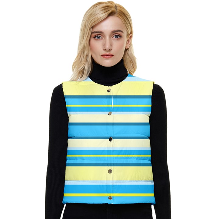 Stripes-3 Women s Button Up Puffer Vest