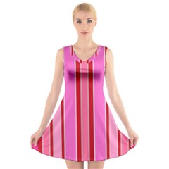 Stripes-4 V-neck Sleeveless Dress by nateshop