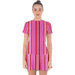 Stripes-4 Drop Hem Mini Chiffon Dress by nateshop