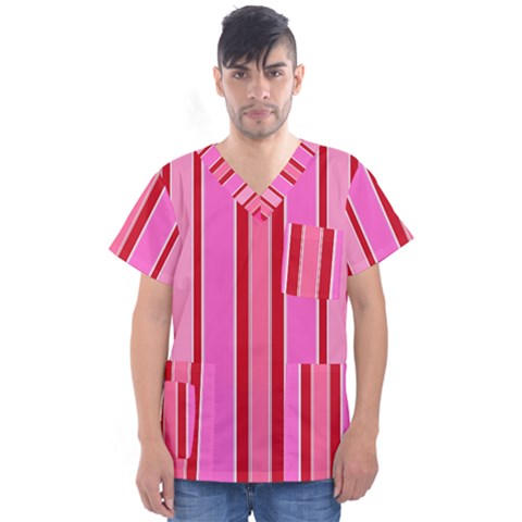 Stripes-4 Men s V-neck Scrub Top by nateshop