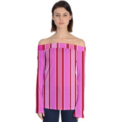 Stripes-4 Off Shoulder Long Sleeve Top by nateshop