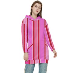 Stripes-4 Women s Long Oversized Pullover Hoodie