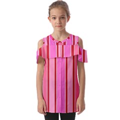 Stripes-4 Fold Over Open Sleeve Top