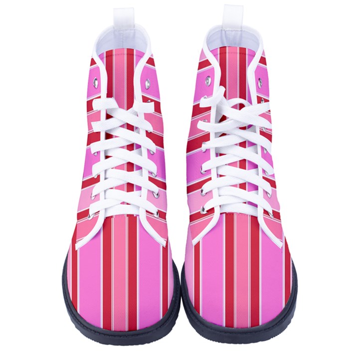 Stripes-4 Men s High-Top Canvas Sneakers