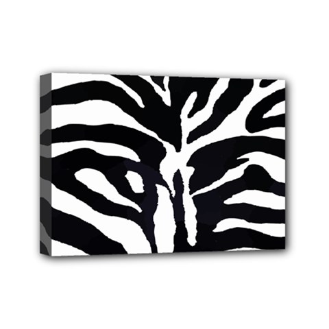 Zebra-black White Mini Canvas 7  X 5  (stretched) by nateshop