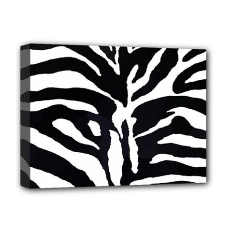 Zebra-black White Deluxe Canvas 16  X 12  (stretched)  by nateshop