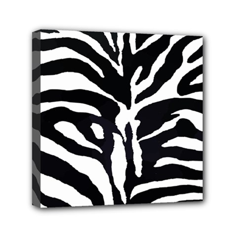 Zebra-black White Mini Canvas 6  X 6  (stretched) by nateshop