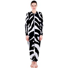 Zebra-black White Onepiece Jumpsuit (ladies) by nateshop