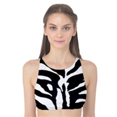 Zebra-black White Tank Bikini Top