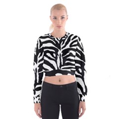 Zebra-black White Cropped Sweatshirt by nateshop