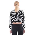 Zebra-black White Cropped Sweatshirt View2