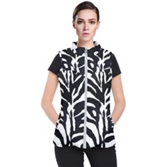 Zebra-black White Women s Puffer Vest