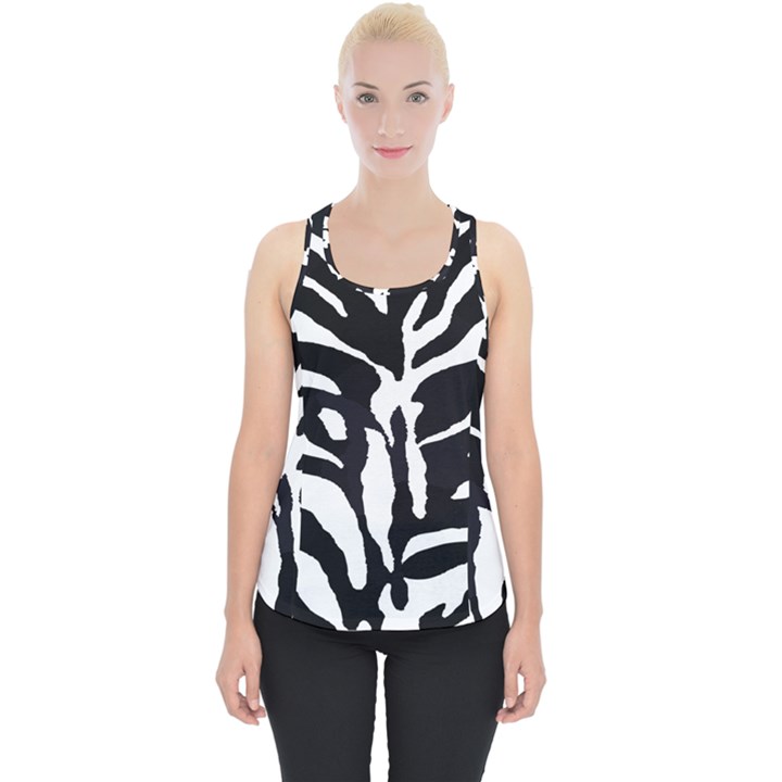 Zebra-black White Piece Up Tank Top