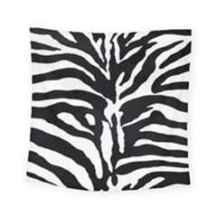 Zebra-black White Square Tapestry (small) by nateshop