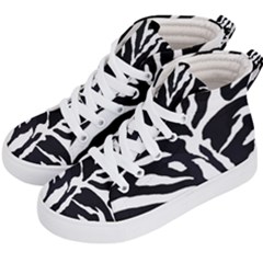 Zebra-black White Kids  Hi-top Skate Sneakers by nateshop