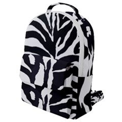 Zebra-black White Flap Pocket Backpack (small) by nateshop