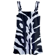 Zebra-black White Kids  Layered Skirt Swimsuit by nateshop