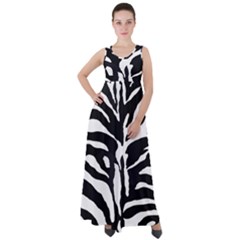 Zebra-black White Empire Waist Velour Maxi Dress by nateshop