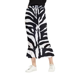 Zebra-black White Maxi Fishtail Chiffon Skirt by nateshop