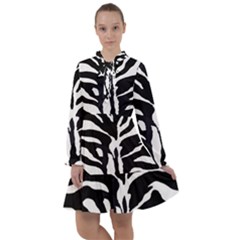 Zebra-black White All Frills Chiffon Dress by nateshop