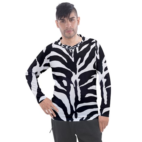 Zebra-black White Men s Pique Long Sleeve T-shirt by nateshop