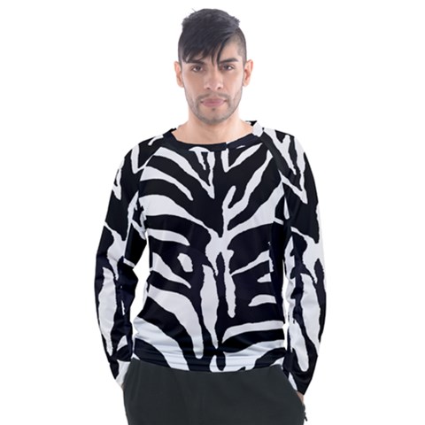 Zebra-black White Men s Long Sleeve Raglan T-shirt by nateshop