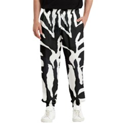 Zebra-black White Men s Elastic Waist Pants