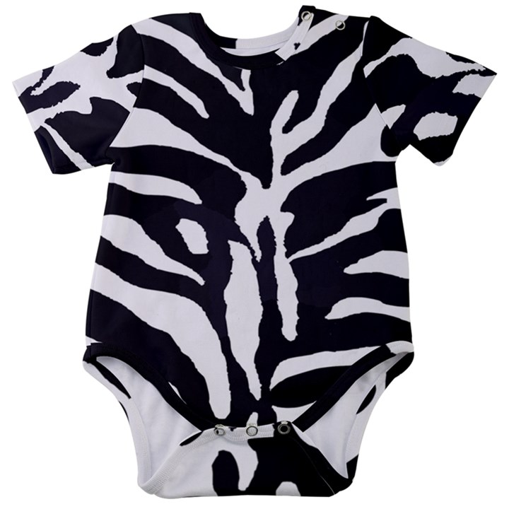 Zebra-black White Baby Short Sleeve Bodysuit