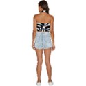 Zebra-black White Backless Halter Cami Shirt View4