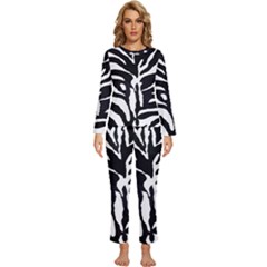 Zebra-black White Womens  Long Sleeve Lightweight Pajamas Set by nateshop