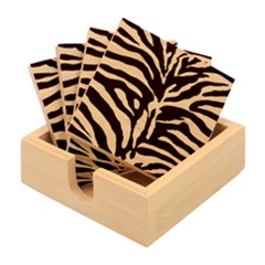 Zebra-black White Bamboo Coaster Set by nateshop