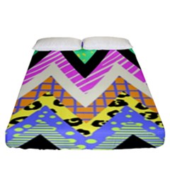 Zigzag-1 Fitted Sheet (king Size) by nateshop