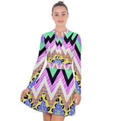 Zigzag-1 Long Sleeve Panel Dress by nateshop