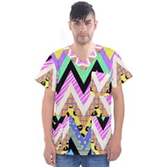 Zigzag-1 Men s V-neck Scrub Top