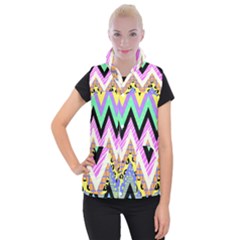 Zigzag-1 Women s Button Up Vest by nateshop