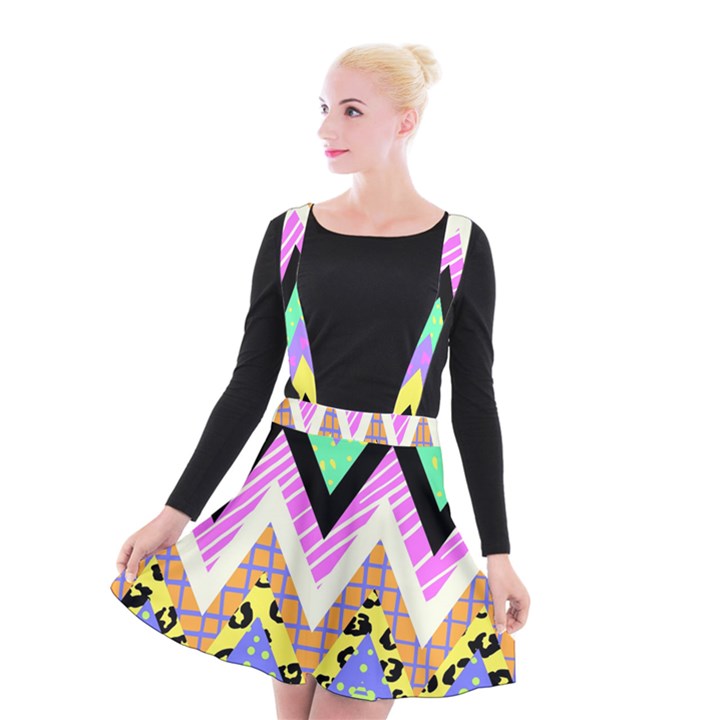 Zigzag-1 Suspender Skater Skirt