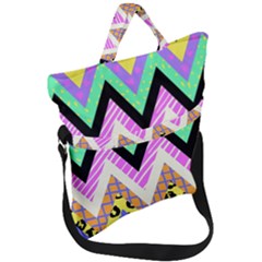 Zigzag-1 Fold Over Handle Tote Bag by nateshop