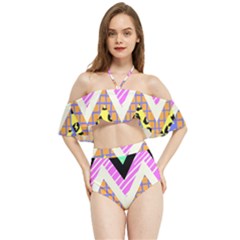 Zigzag-1 Halter Flowy Bikini Set  by nateshop