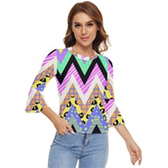 Zigzag-1 Bell Sleeve Top