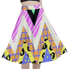 Zigzag-1 A-line Full Circle Midi Skirt With Pocket