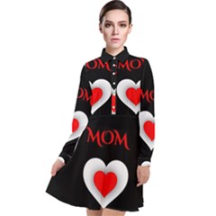 Mom And Dad, Father, Feeling, I Love You, Love Long Sleeve Chiffon Shirt Dress by nateshop