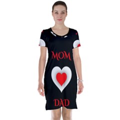 Mom And Dad, Father, Feeling, I Love You, Love Short Sleeve Nightdress by nateshop