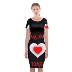 Mom And Dad, Father, Feeling, I Love You, Love Classic Short Sleeve Midi Dress by nateshop