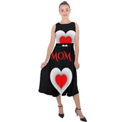 Mom And Dad, Father, Feeling, I Love You, Love Midi Tie-back Chiffon Dress by nateshop