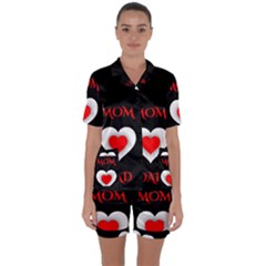 Mom And Dad, Father, Feeling, I Love You, Love Satin Short Sleeve Pajamas Set by nateshop