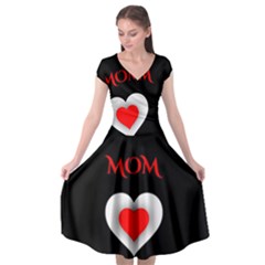 Mom And Dad, Father, Feeling, I Love You, Love Cap Sleeve Wrap Front Dress by nateshop