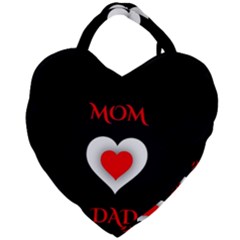 Mom And Dad, Father, Feeling, I Love You, Love Giant Heart Shaped Tote by nateshop